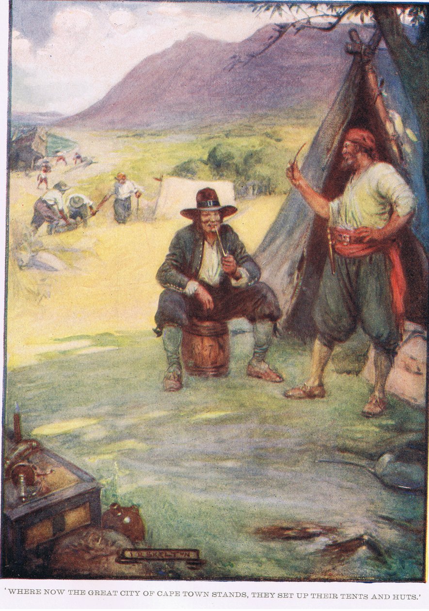 Ott, ahol Fokváros nagy városa áll, felállítják sátraikat és kunyhóikat alkotó: Joseph Ratcliffe Skelton