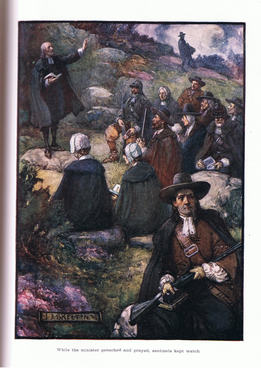 Amíg a lelkészek prédikáltak és imádkoztak, az őrszemek őrködtek, 1910 alkotó: Joseph Ratcliffe Skelton