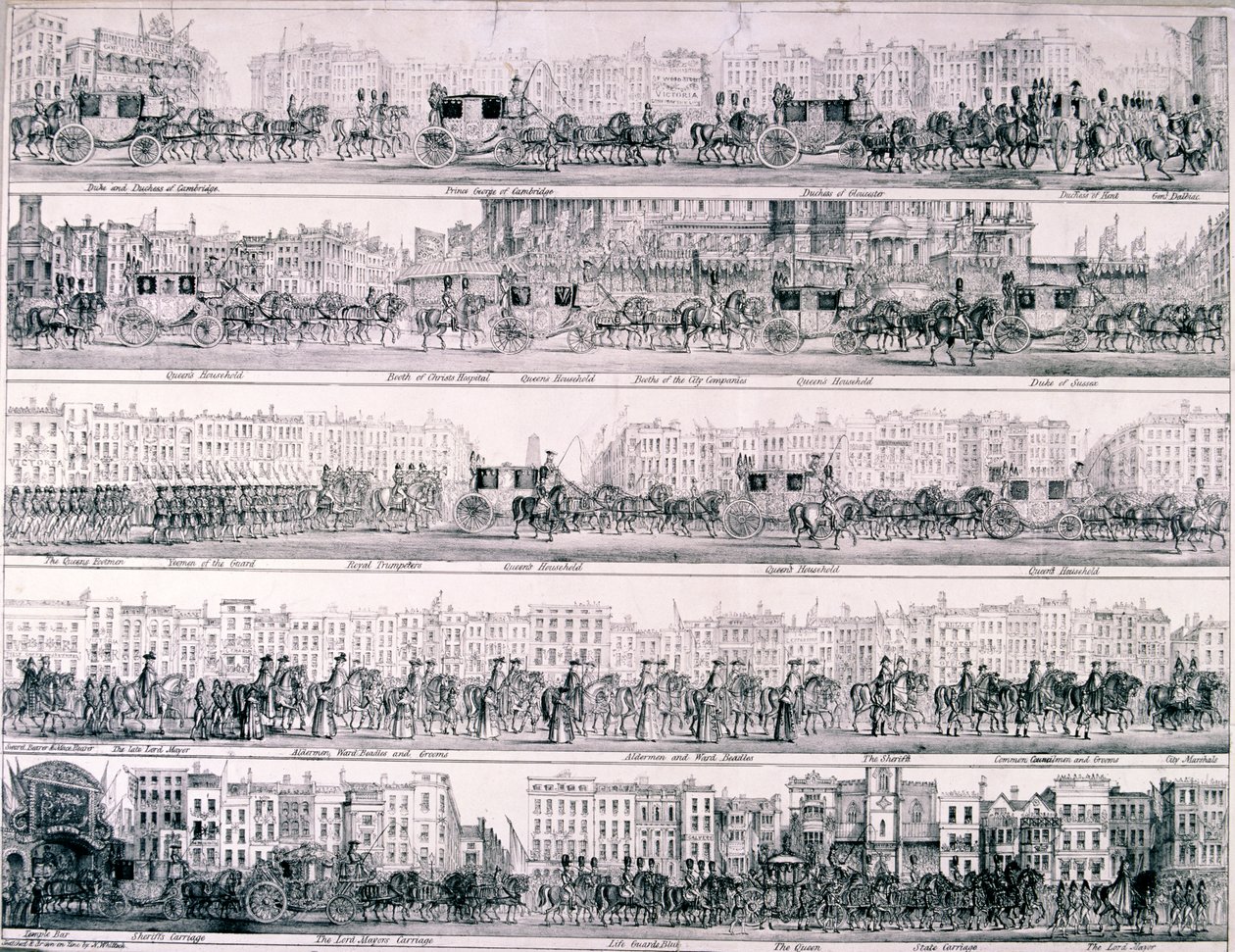 Viktória királynő fejlődése Londonon keresztül, 1837 alkotó: Joseph Robins