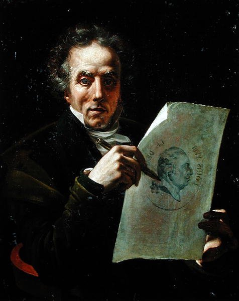 Önarckép XVIII. Lajos rajzával (1755-1824) alkotó: Joseph Roques