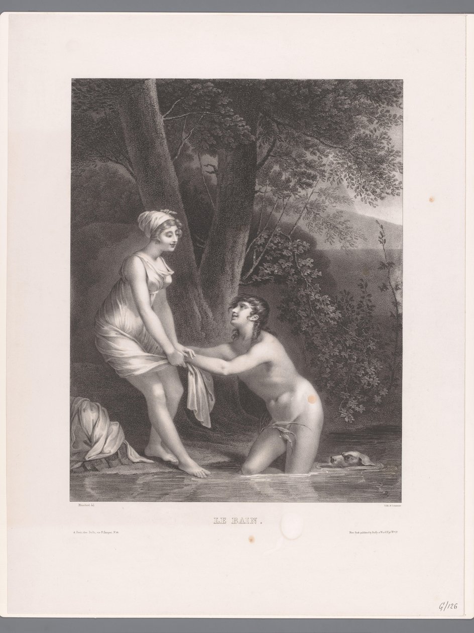 Daphnis és Chloe fürdik Le Bain (cím az objektumon) alkotó: Joseph Rose Lemercier