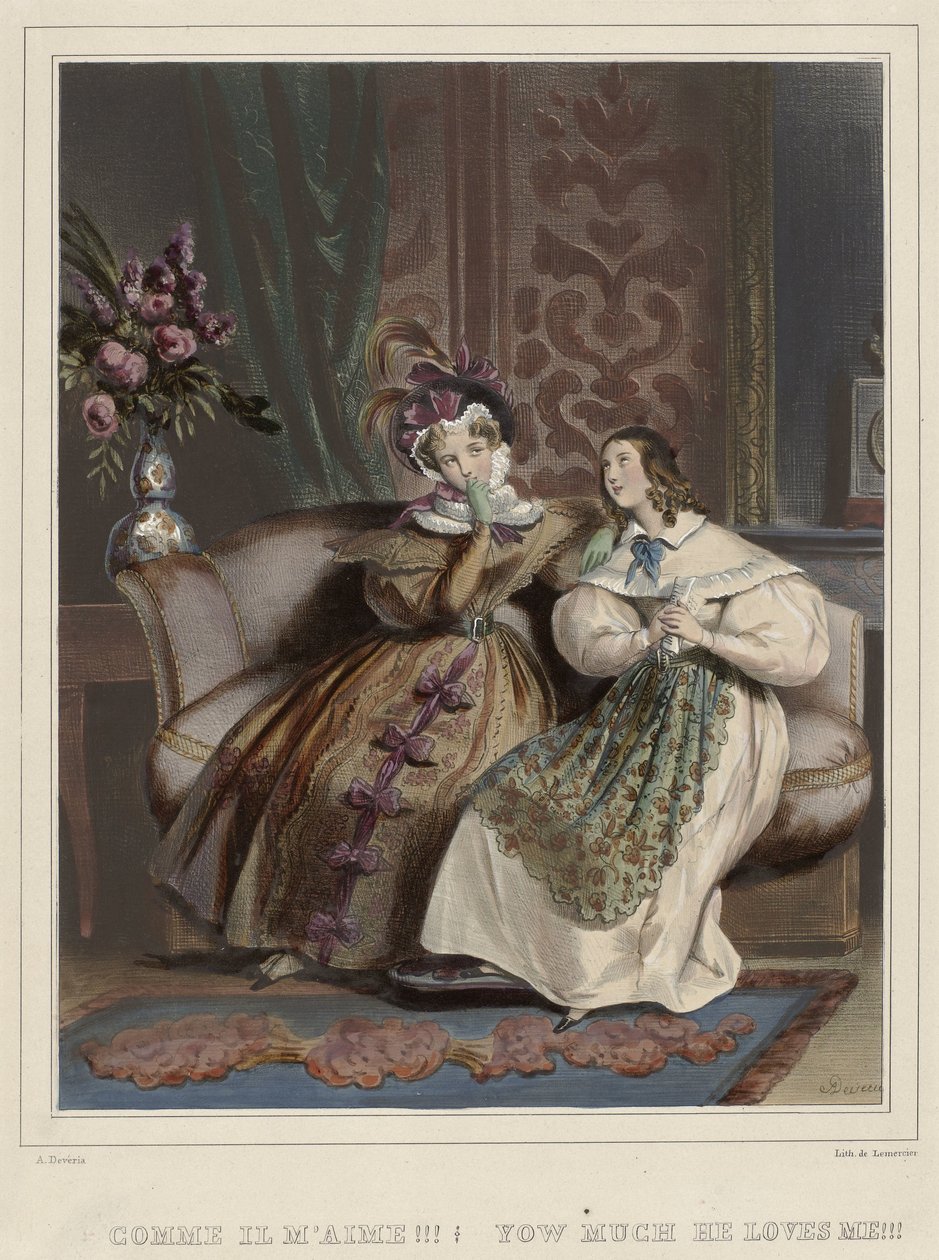 A nők. Divatos Galéria, kb. 1830: Hogy szeret engem!!! (...) alkotó: Joseph Rose Lemercier