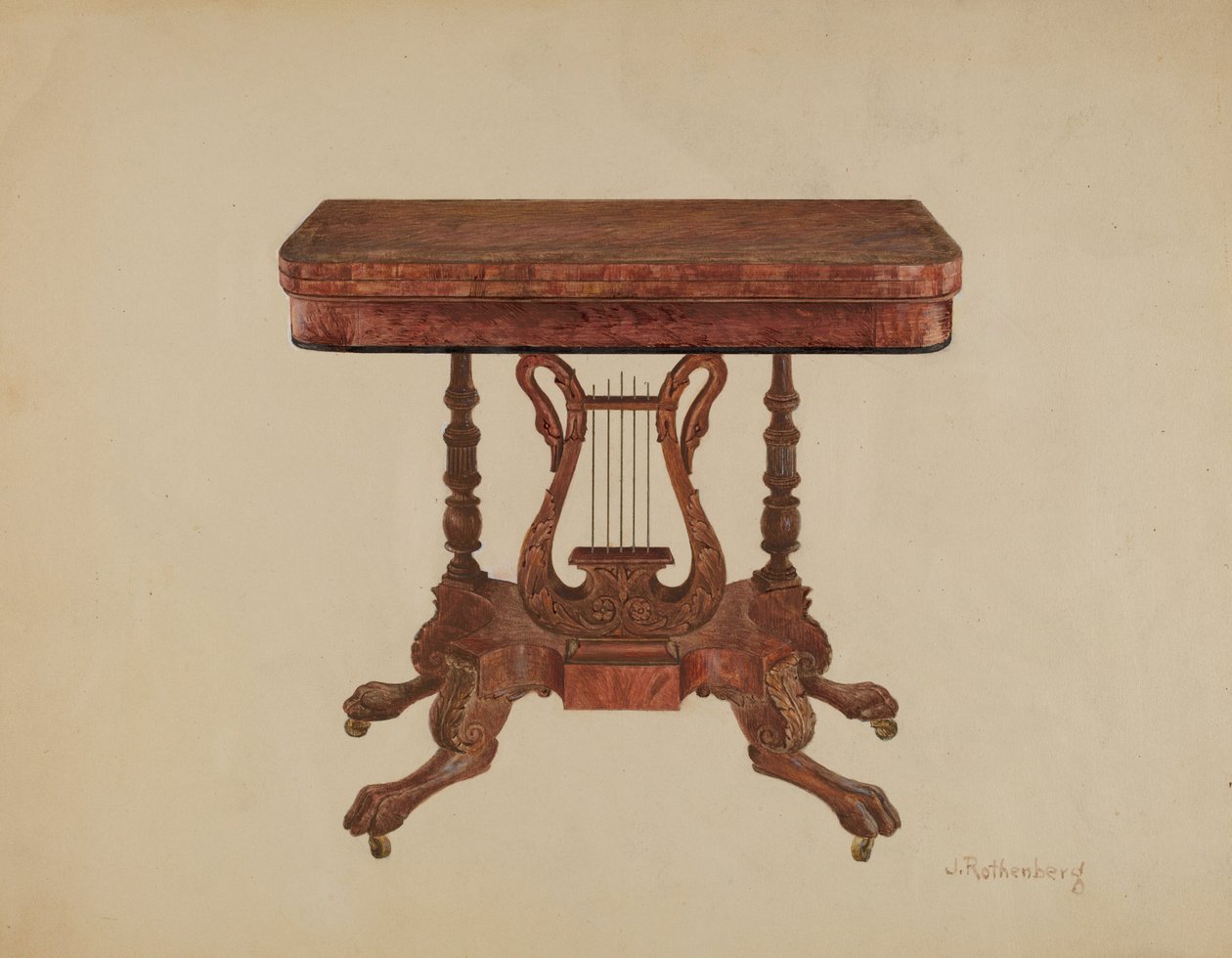 Asztali líra talapzat, 1936. alkotó: Joseph Rothenberg