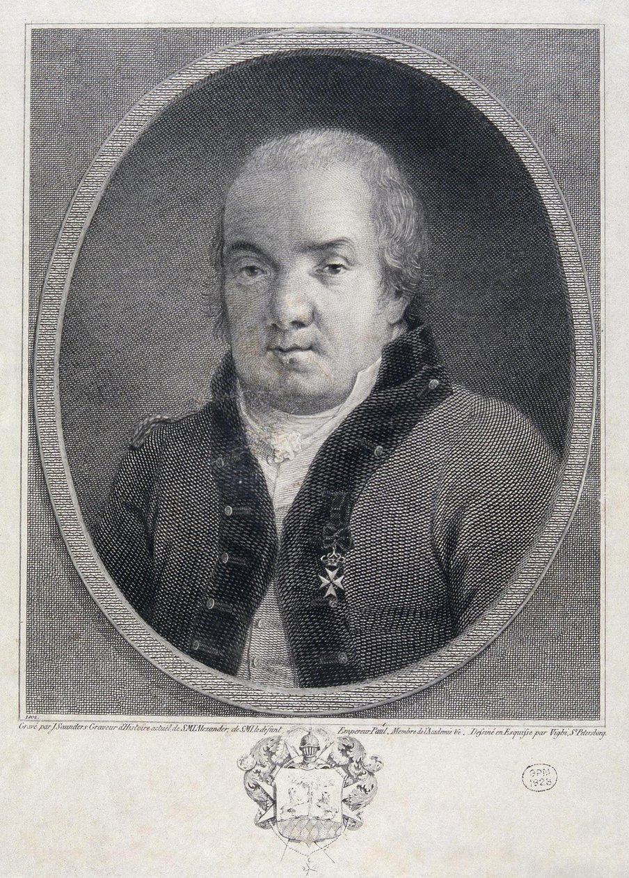 Giacomo Quarenghi építész portréja 1744-1817, 18. század vége. alkotó: Joseph Saunders