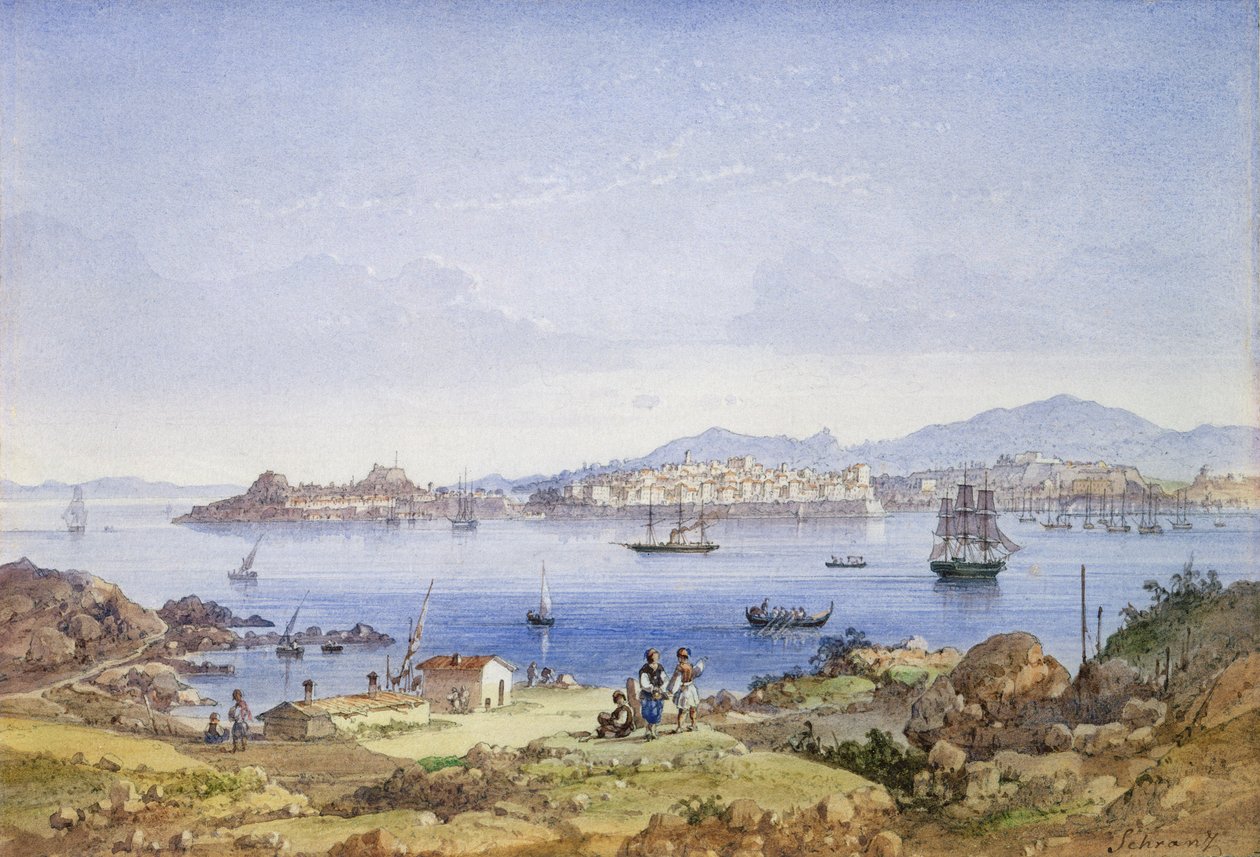 Korfu Vido szigetéről, 1845 körül (wc ceruzával papíron) alkotó: Joseph Schranz