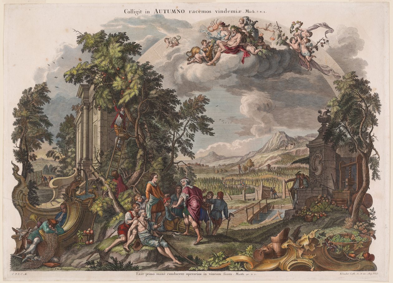Ősz alkotó: Joseph Sebastian Klauber, Johann Baptist Klauber, after Johann Wolfgang Baumgartner