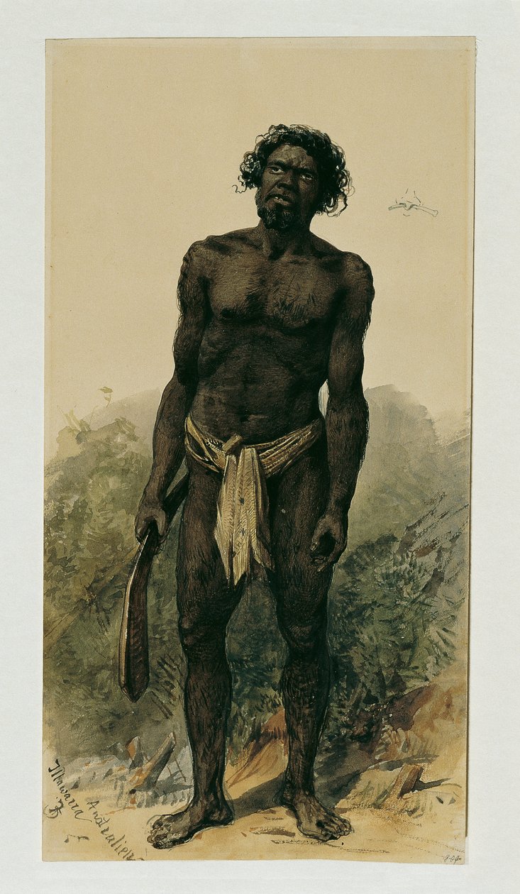Natív bumeránggal Woolongongból (Wollongong), Ausztráliából alkotó: Joseph Selleny