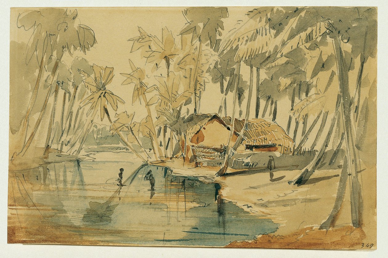 Pálmaliget Ceylonban (Srí Lanka) alkotó: Joseph Selleny