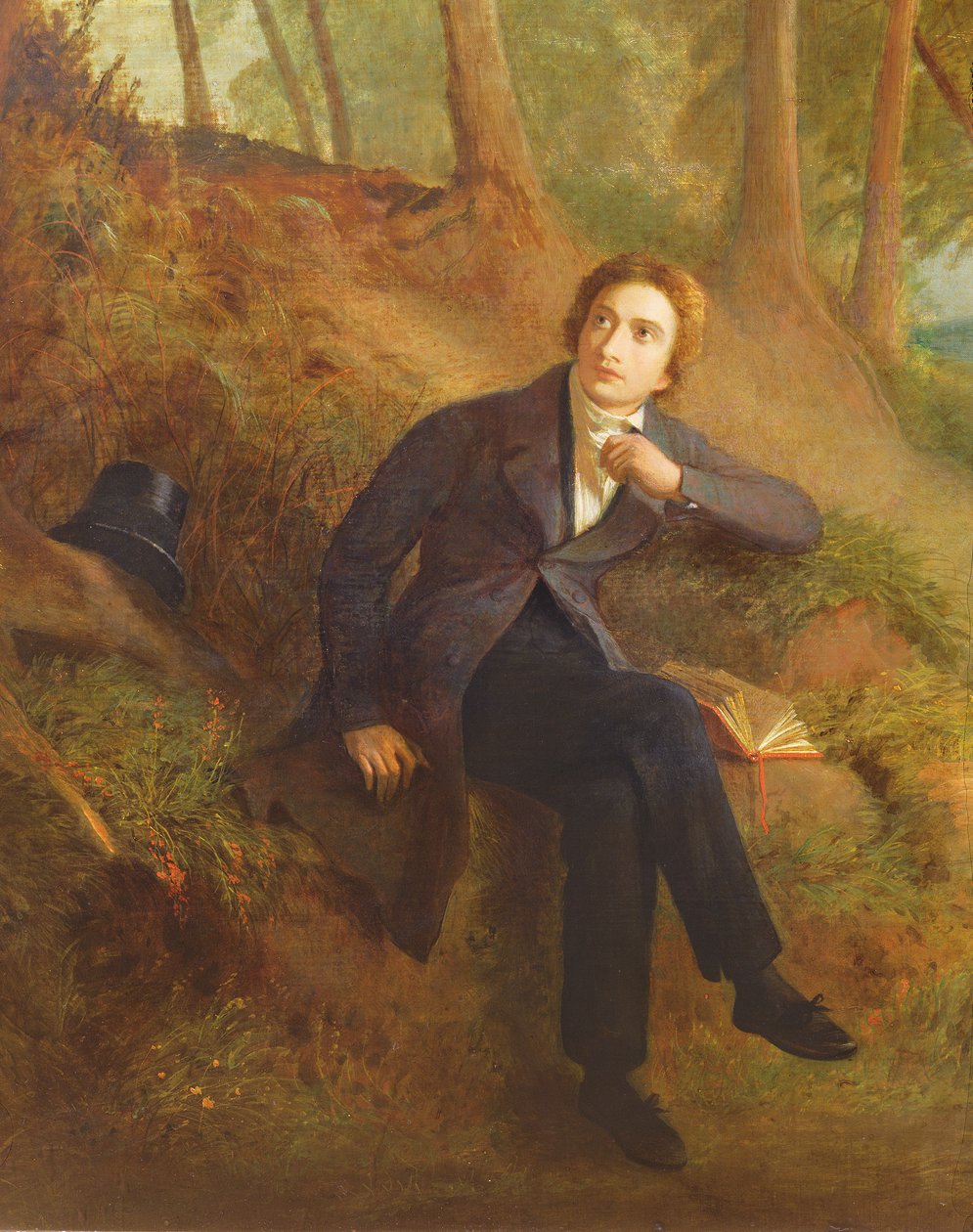 Részlet: Keats a Nightingale-t hallgatja a Hampstead Heath-en, 1845 olaj, vászon lásd még: 145174 alkotó: Joseph Severn