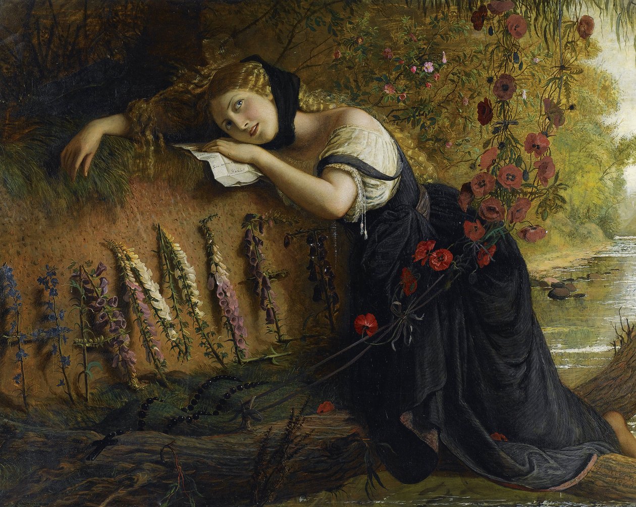 Ophelie – Ophelia par Severn, Joseph (1793-1879). Olaj, vászon, mérete: 103x142,5 alkotó: Joseph Severn