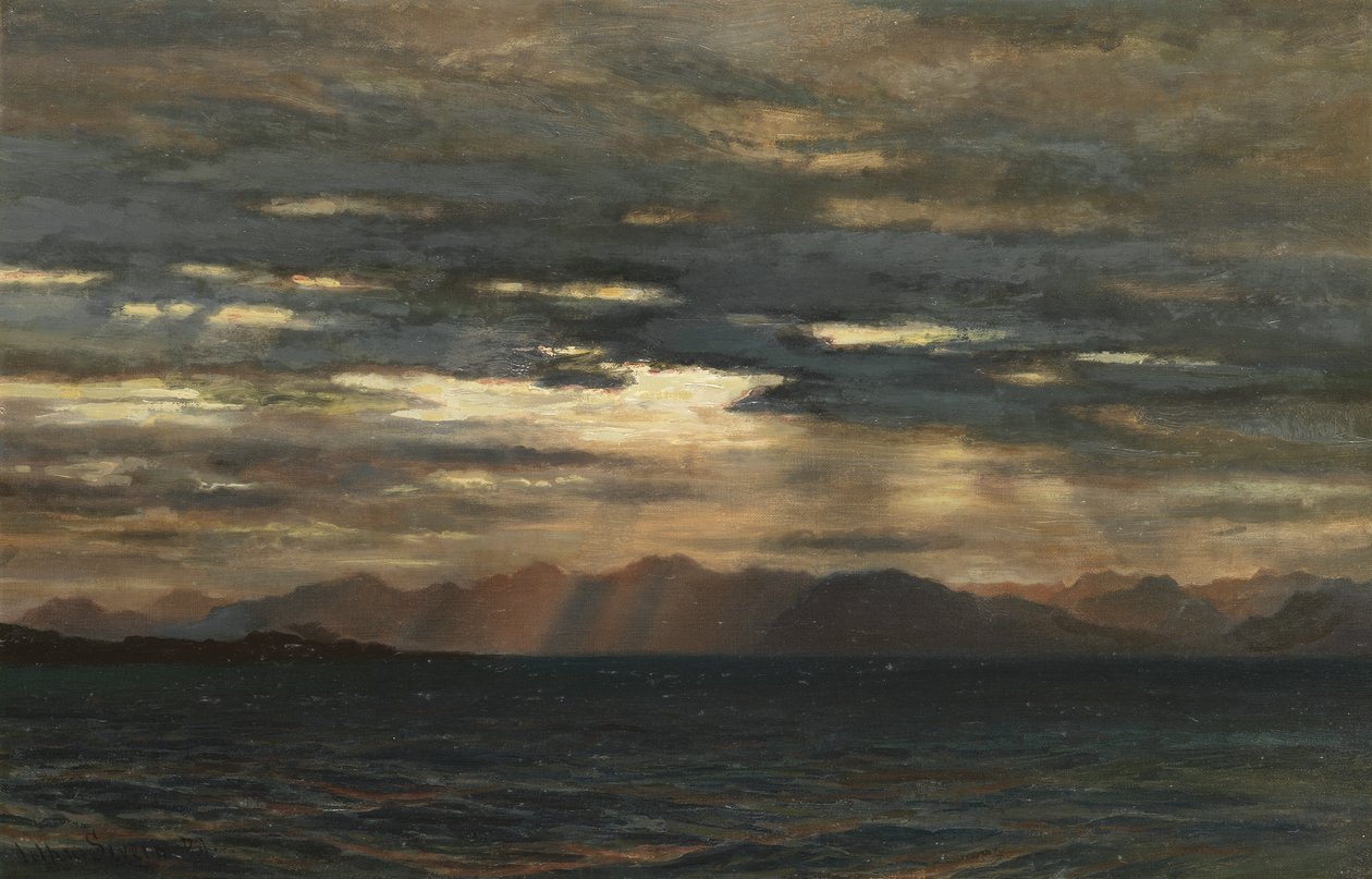 Napkelte Skye északnyugati partja felett alkotó: Joseph Severn