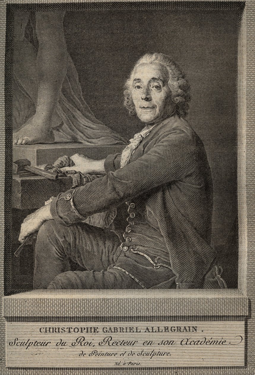Christophe-Gabriel (Christophe Gabriel) Allegrain (1710-1795) francia szobrász portréja - metszet Joseph-Siffrein Duplessis festménye után alkotó: Joseph Siffred (after) Duplessis