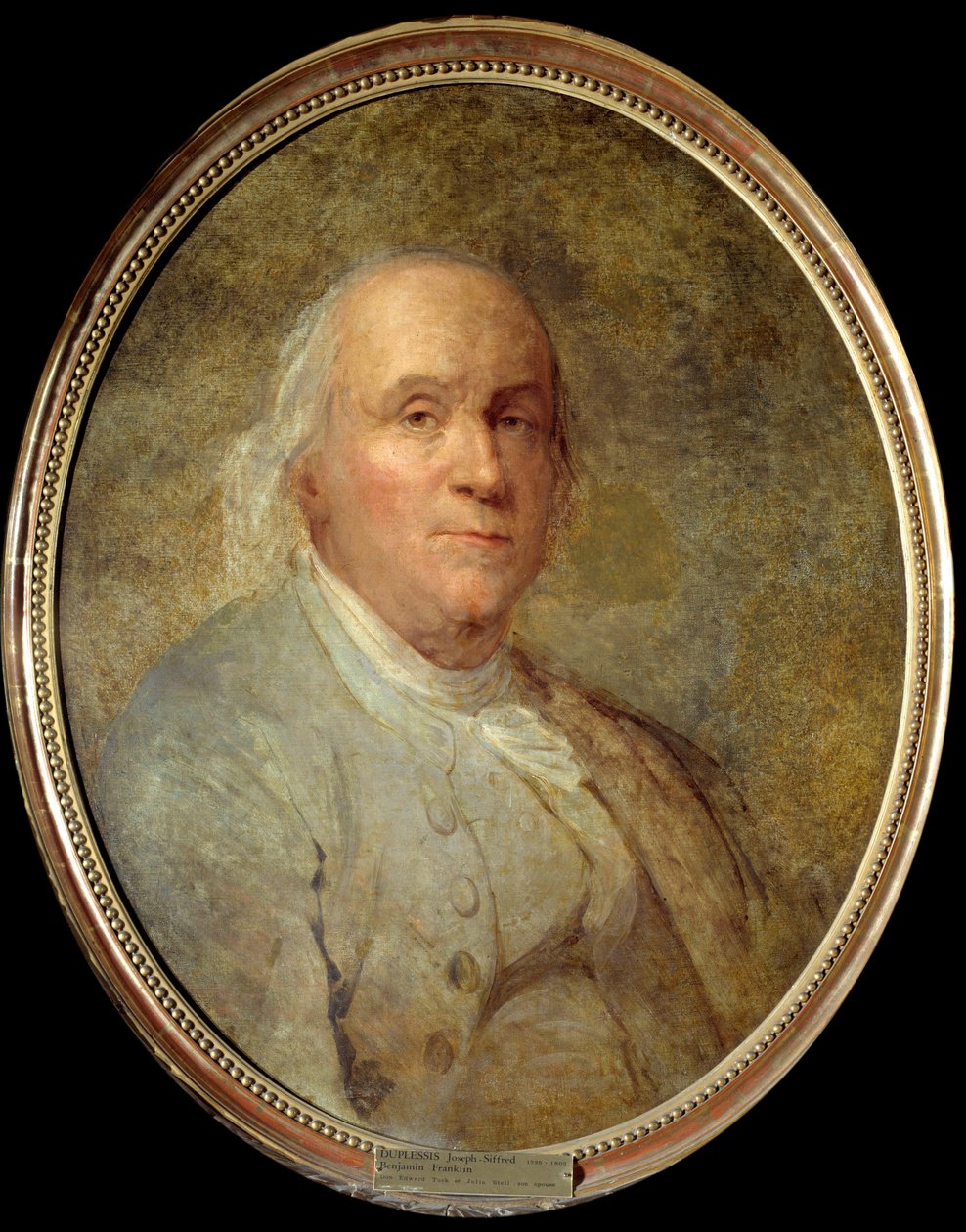 Benjamin Franklin (1706-1790) portréja (olaj, vászon) alkotó: Joseph Siffred Duplessis