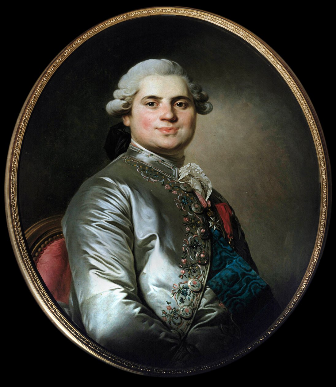 Provence grófjának (1755-1824), aki XVIII. Lajos lett, portréja – Joseph Siffred Duplessis (1725-1802) festménye (Joseph-Siffred, Joseph Siffrede, Joseph-Siffrede, Joseph Siffrein, Joseph-Siffrein) alkotó: Joseph Siffred Duplessis