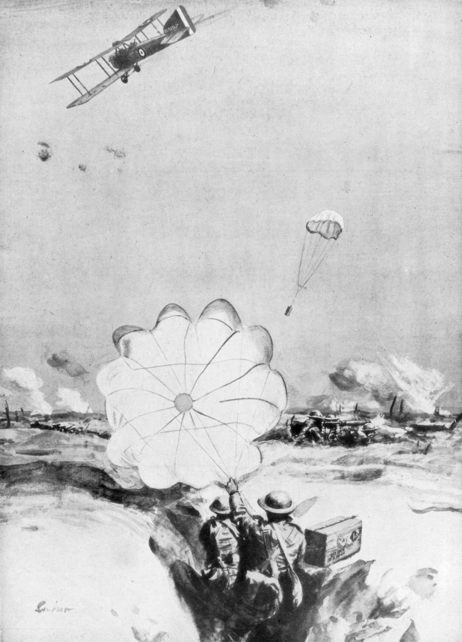 A brit frontvonalat lőszerrel szállító repülőgép, I. világháború, 1914-1918 1926 alkotó: Joseph Simpson