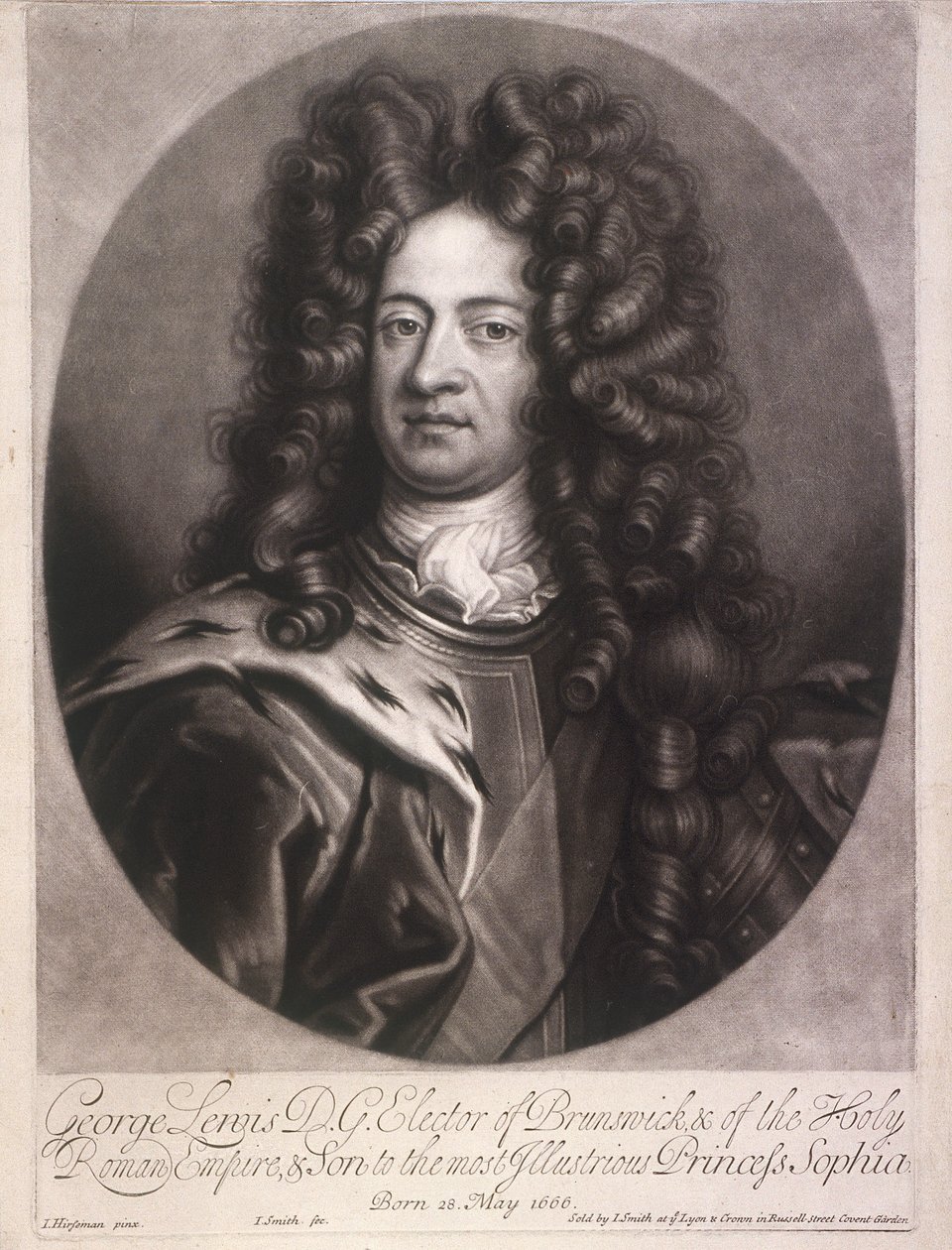 I. György, Nagy-Britannia királyának ovális portréja, 1700 alkotó: Joseph Smith