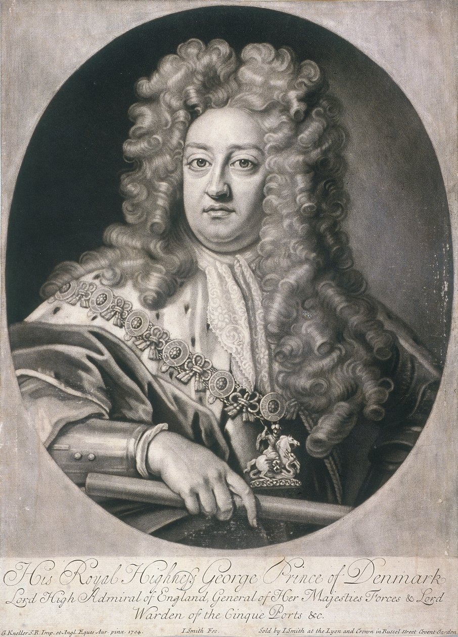 György dán herceg ovális portréja, 1704 alkotó: Joseph Smith