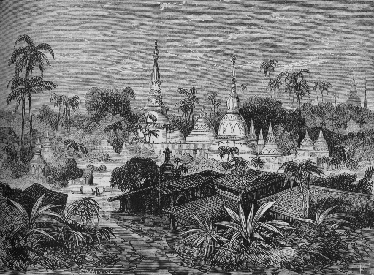 Pagodák, Pegu közelében, 1880 alkotó: Joseph Swain