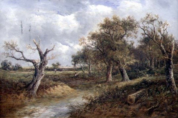 Táj haldokló fával (olaj, vászon) alkotó: Joseph Thors