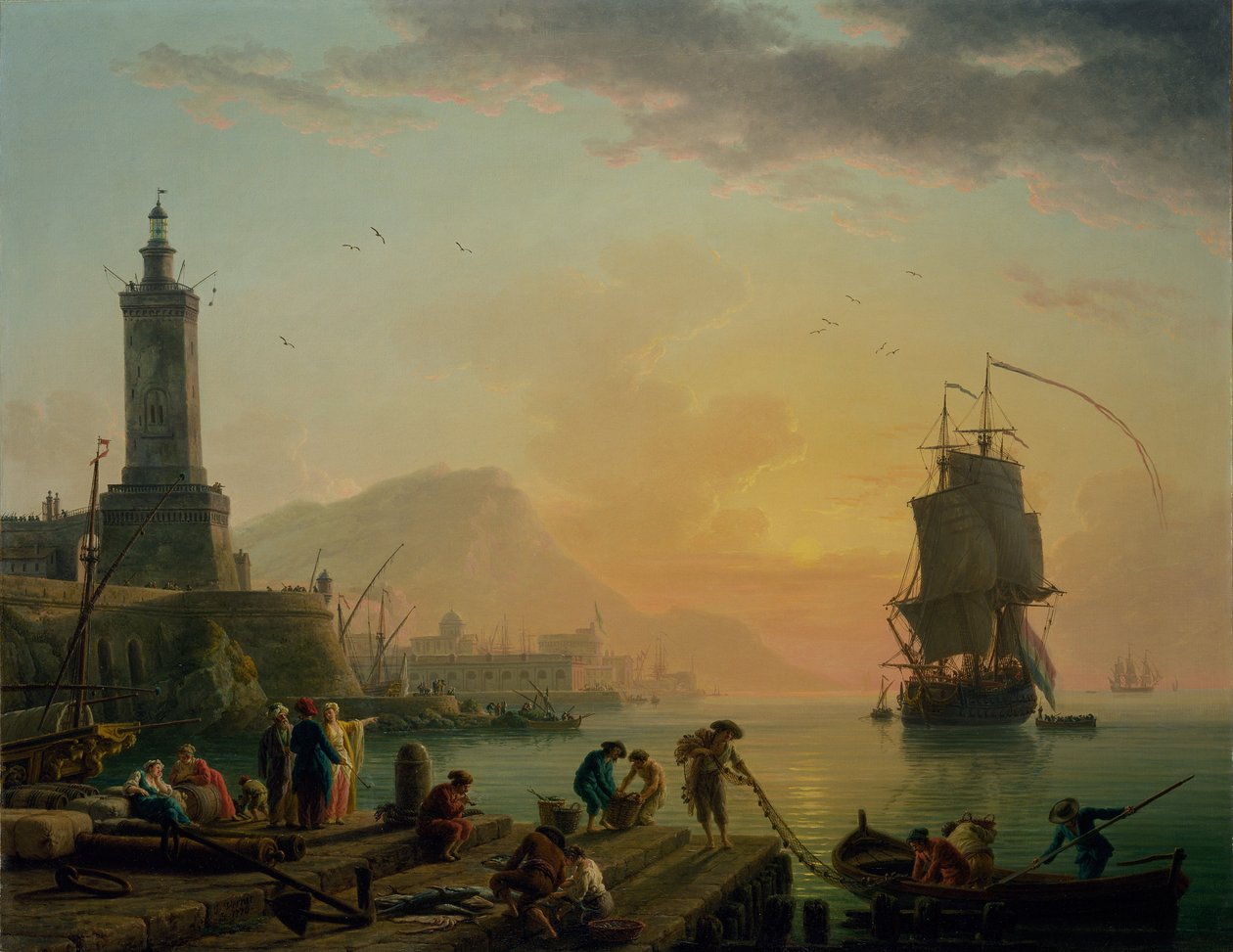 Nyugalom egy mediterrán kikötőben alkotó: Joseph Vernet