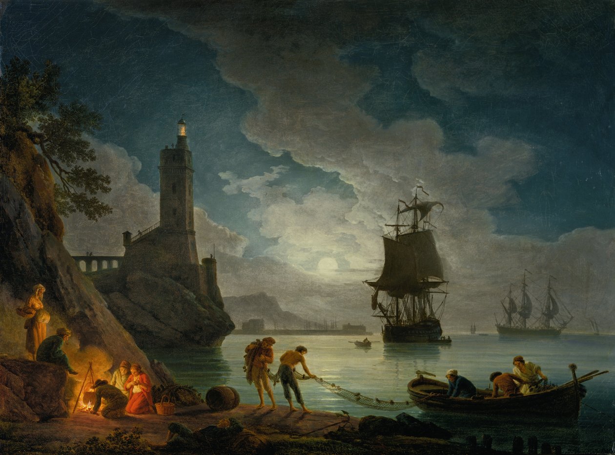 Kikötő a Holdfényben alkotó: Claude Joseph Vernet