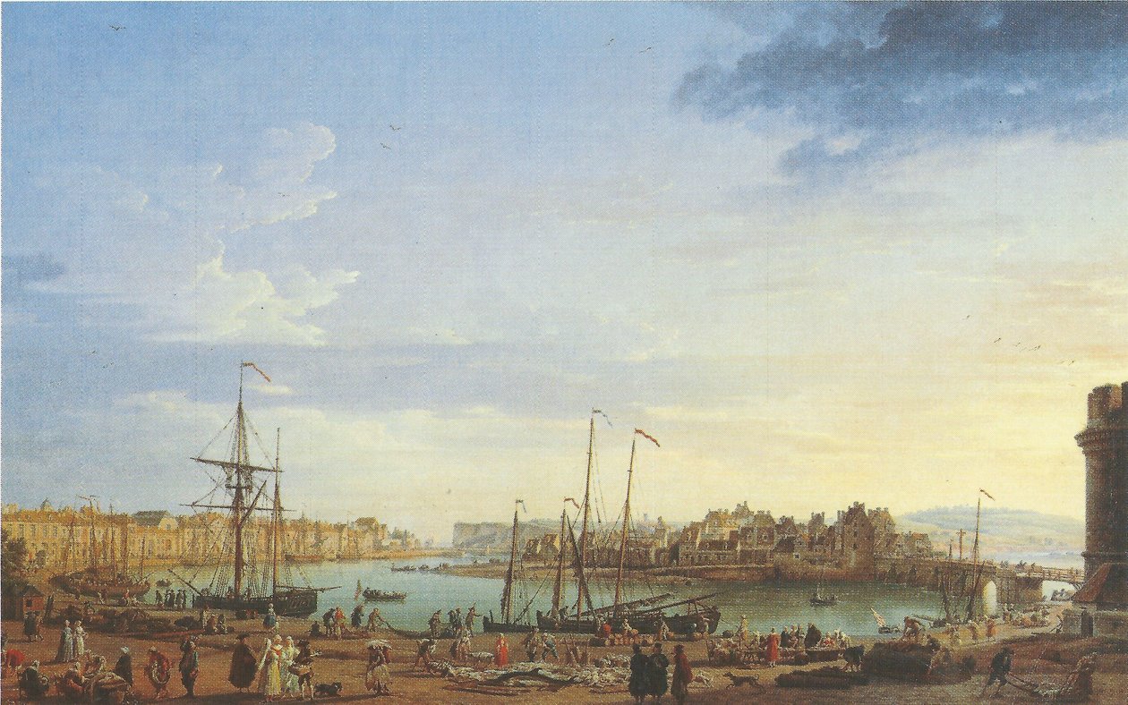 Francia: Vue du Port de Dieppe l Dieppe kikötője alkotó: Joseph Vernet