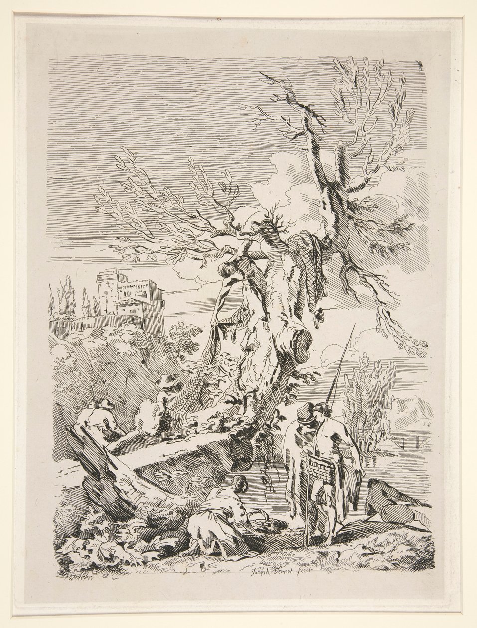Visszatérés a horgászatról alkotó: Claude Joseph Vernet