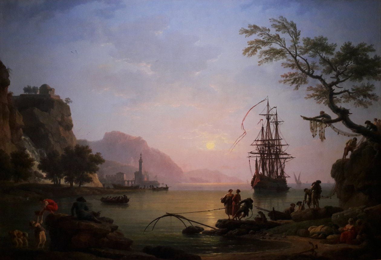 Kilátás a kikötőre reggel (reggel) alkotó: Claude Joseph Vernet