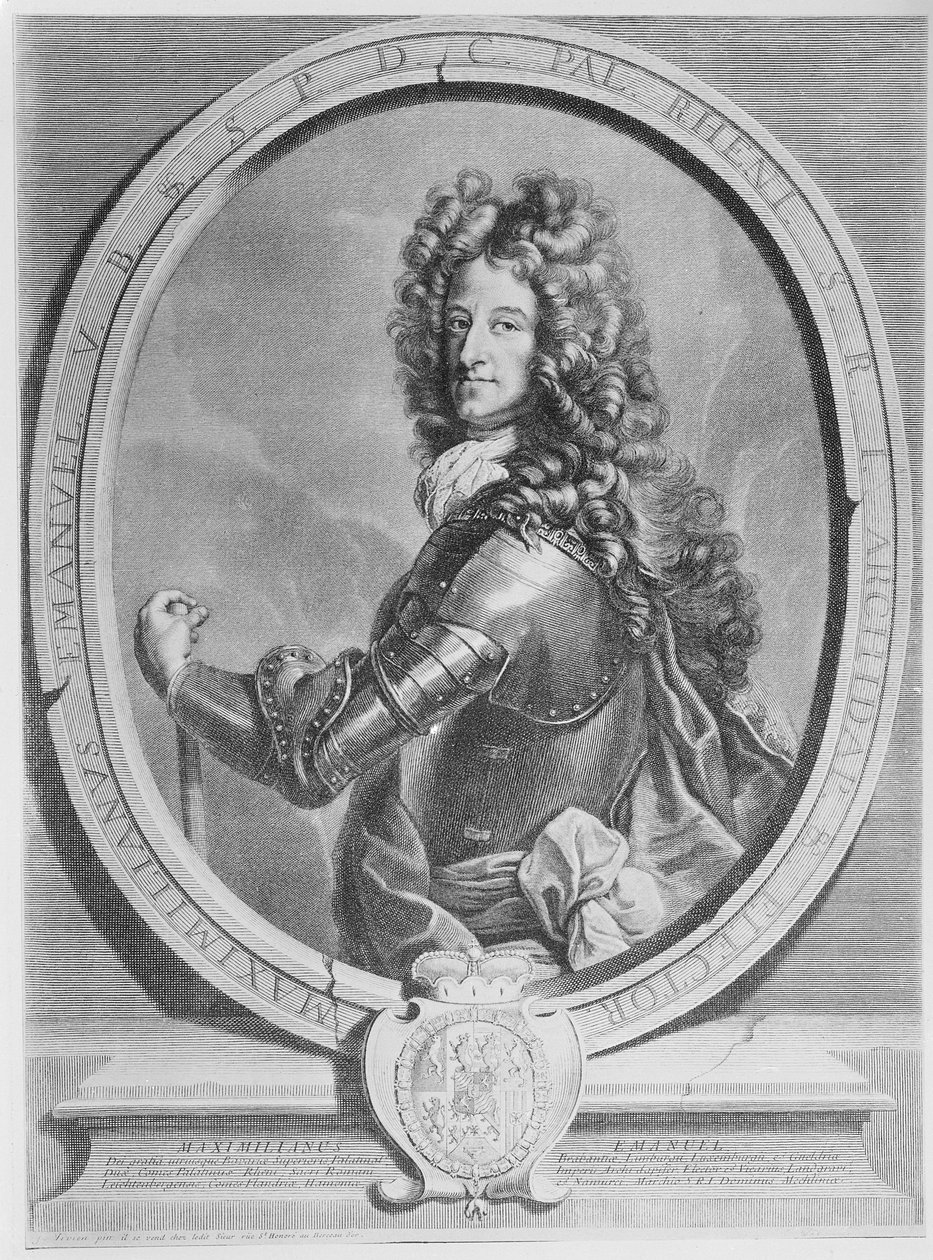 Maximilian II Emanuel, bajor választófejedelem, metszett Cornelis Vermeulen (metszet) alkotó: Joseph Vivien