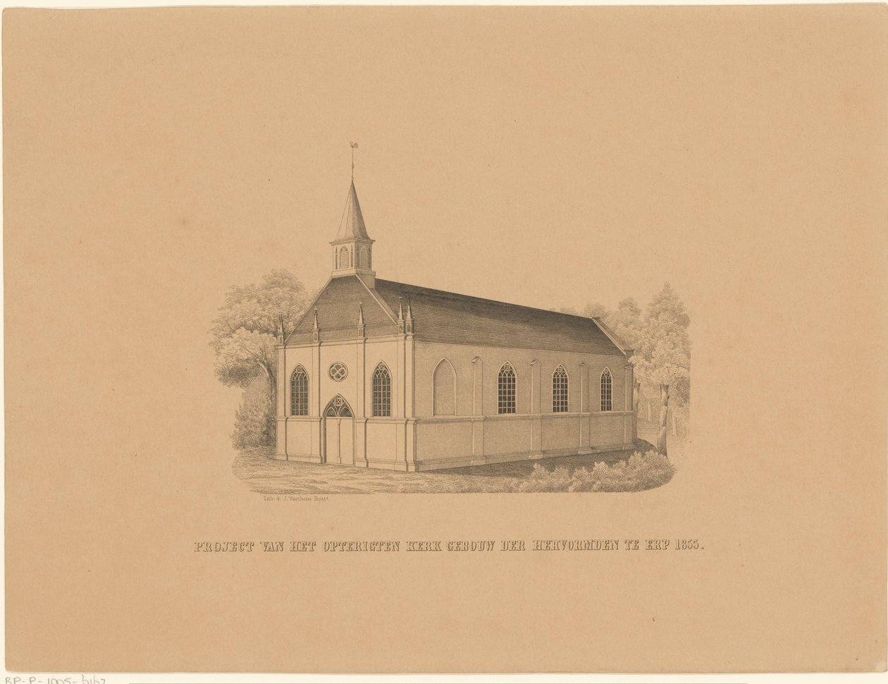 Érpi református templom Az erpi reformátusok opterigten templomépületének terve 1855 (cím a tárgyon) alkotó: Joseph Vürtheim
