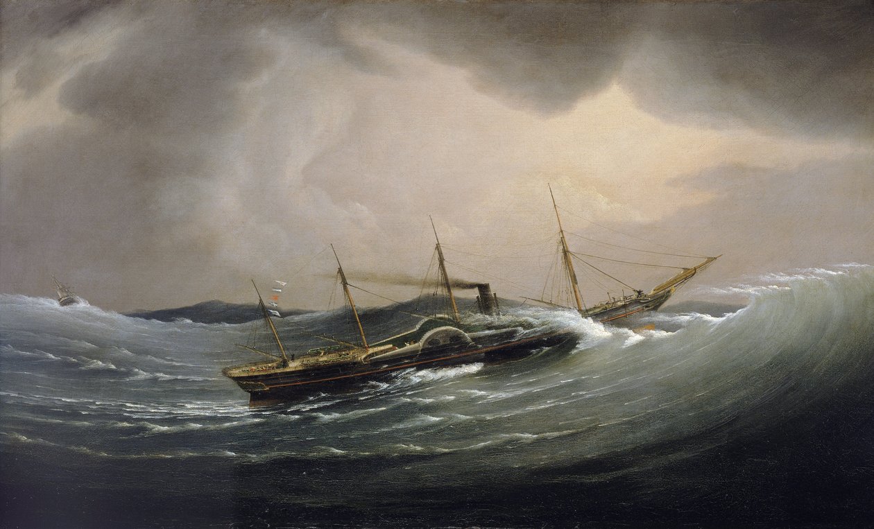 A "Great Western" gőzhajó, a hullámot felhúzva, szeptember 11. alkotó: Joseph Walter