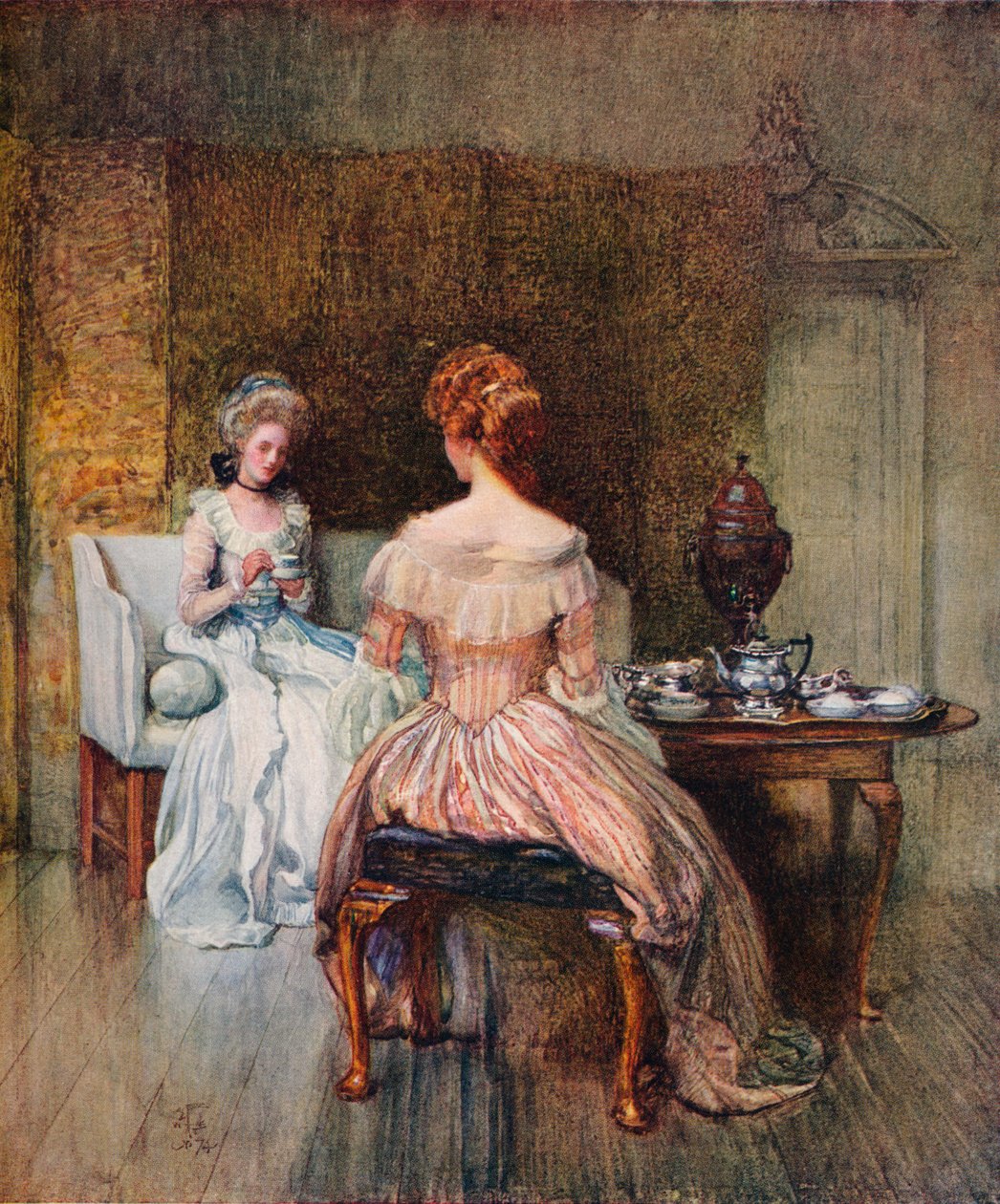 Egy boheai étel Georges korában, 1870 alkotó: Joseph Walter West