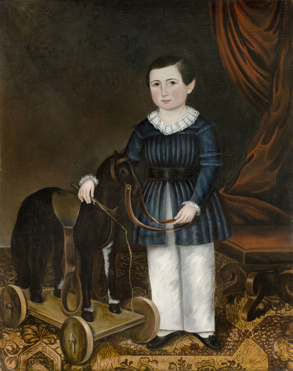 Fiú játéklóval, 1845 körül alkotó: Joseph Whiting Stock