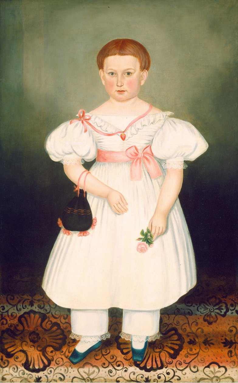 Lány Retikül és Rózsa, c. 1840. alkotó: Joseph Whiting Stock