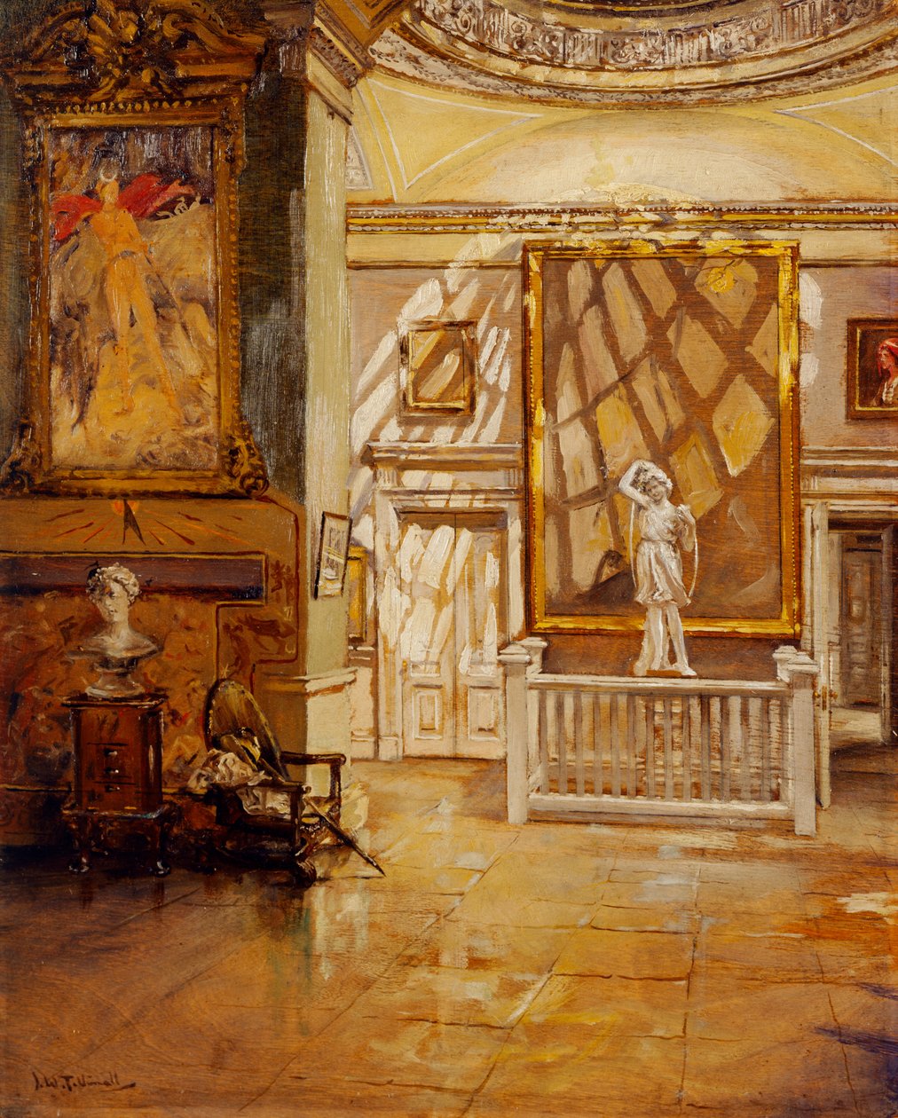 North Ante Room a Green Velvet Roomból, Chiswick House (olaj, vászon) alkotó: Joseph Williams Topham Vinall
