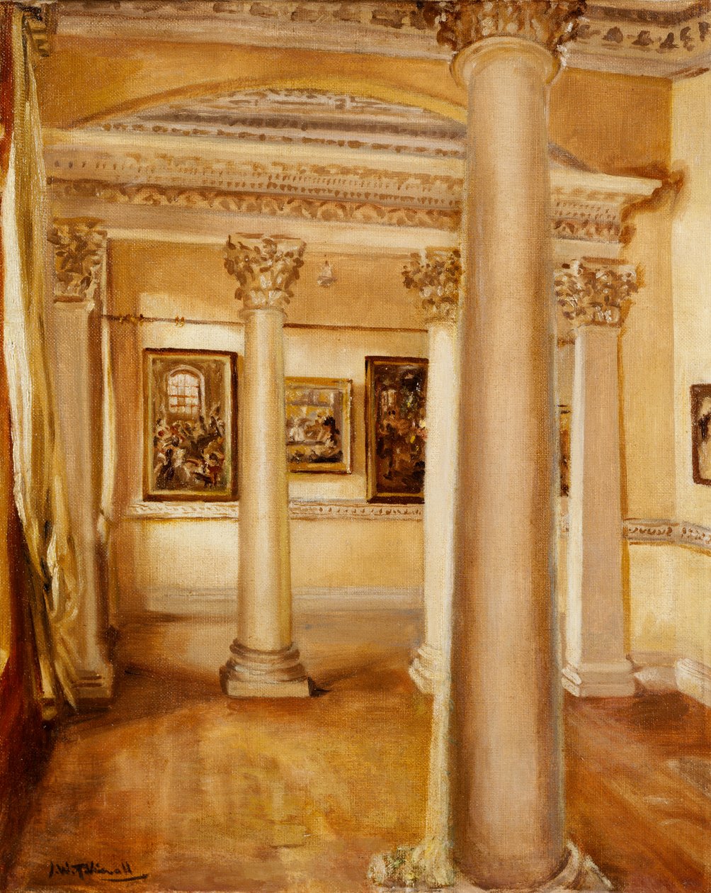 Pillar Drawing Room, Chiswick House (olaj, vászon) alkotó: Joseph Williams Topham Vinall