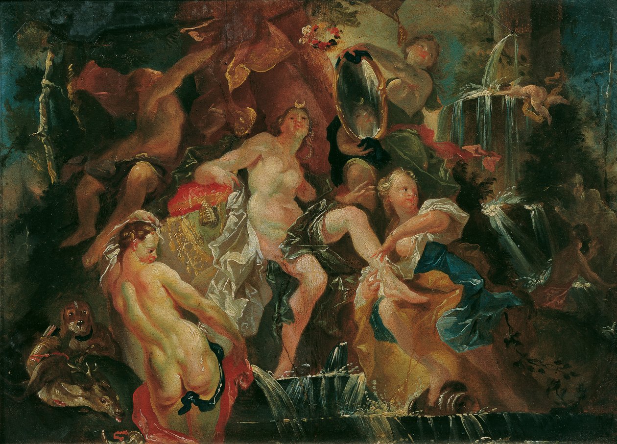 Diana fürdője (fordítva: A Bacchus fiú nevelése) alkotó: Joseph Winterhalder d. J.