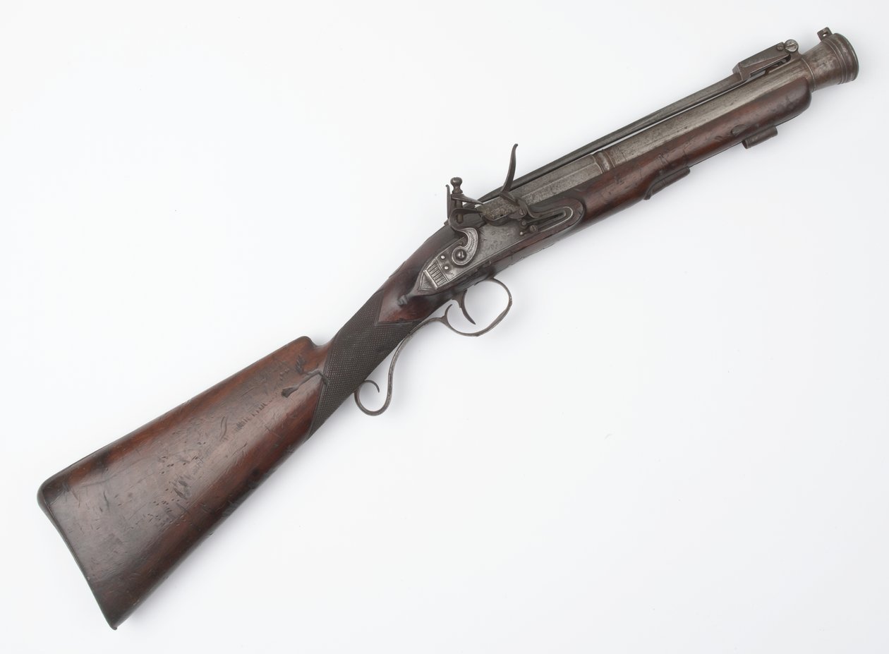 Blunderbuss rugós bajonettel, ír önkénteseknek kiállított, 1815 körül (bunderbuss, flintlock) alkotó: Joseph Wood