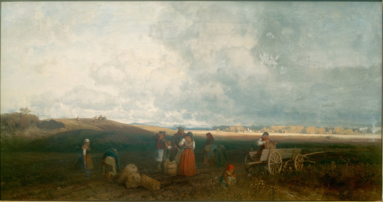 Burgonya betakarítás a Chiemgauban alkotó: Joseph Wopfner
