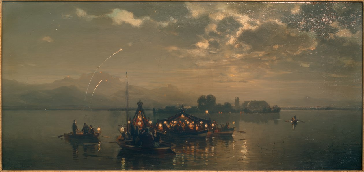 Éjszakai hajókirándulás a Chiemsee-n alkotó: Joseph Wopfner