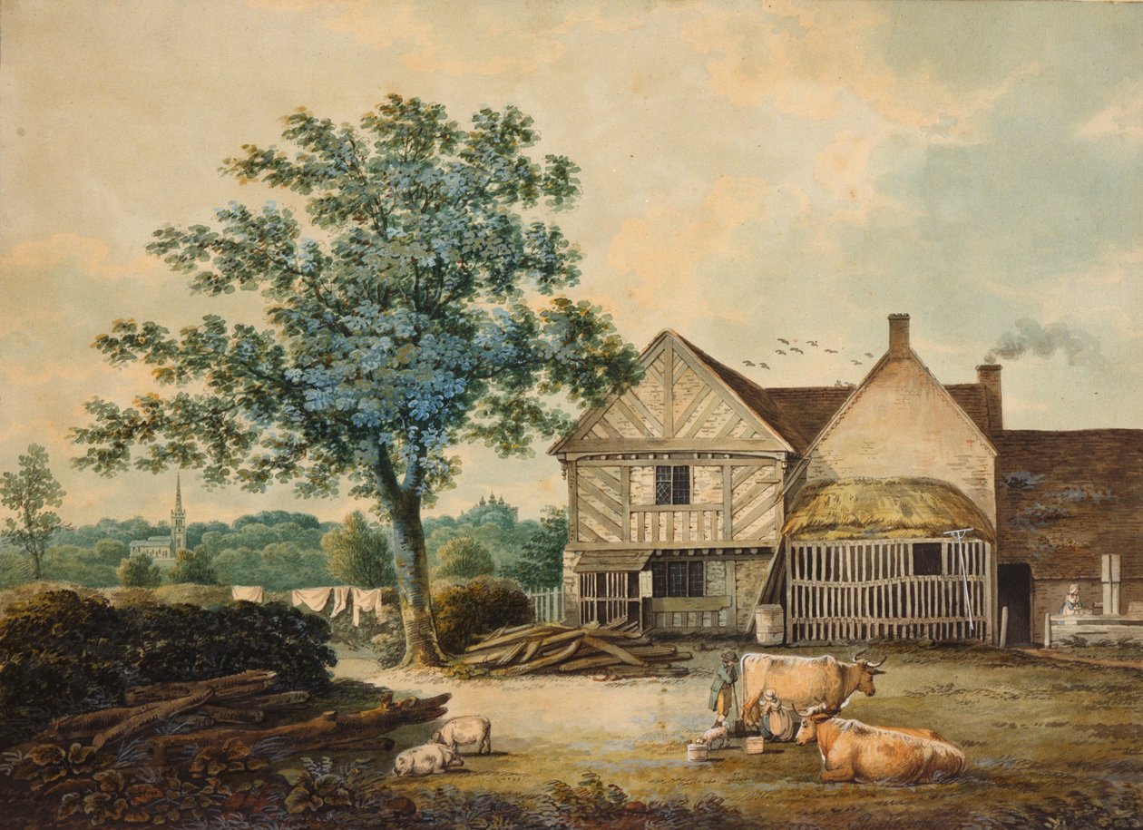 Farmyard az Aston Hall közelében alkotó: Joseph Wright