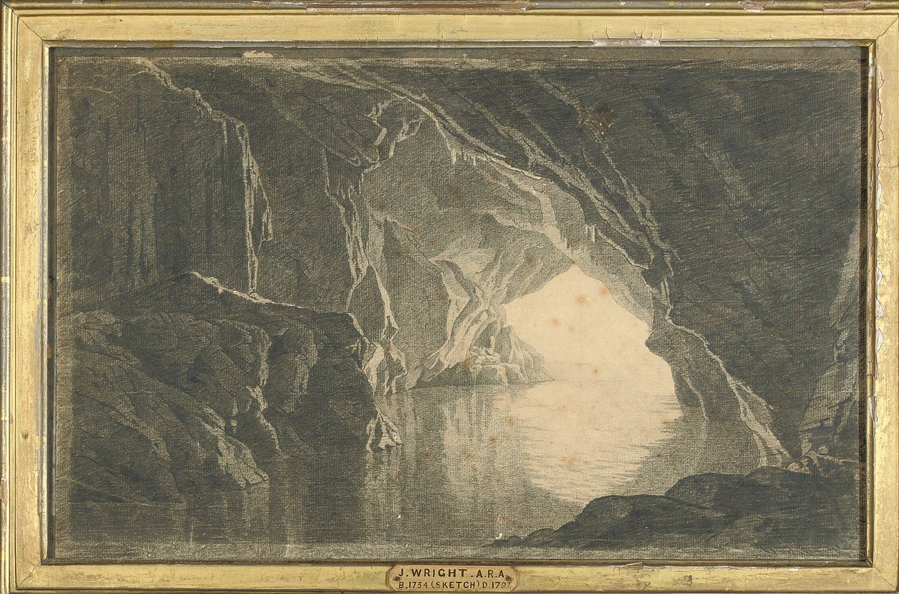 Barlang a Salernói-öbölben, este, 1800 körül alkotó: Joseph Wright of Derby