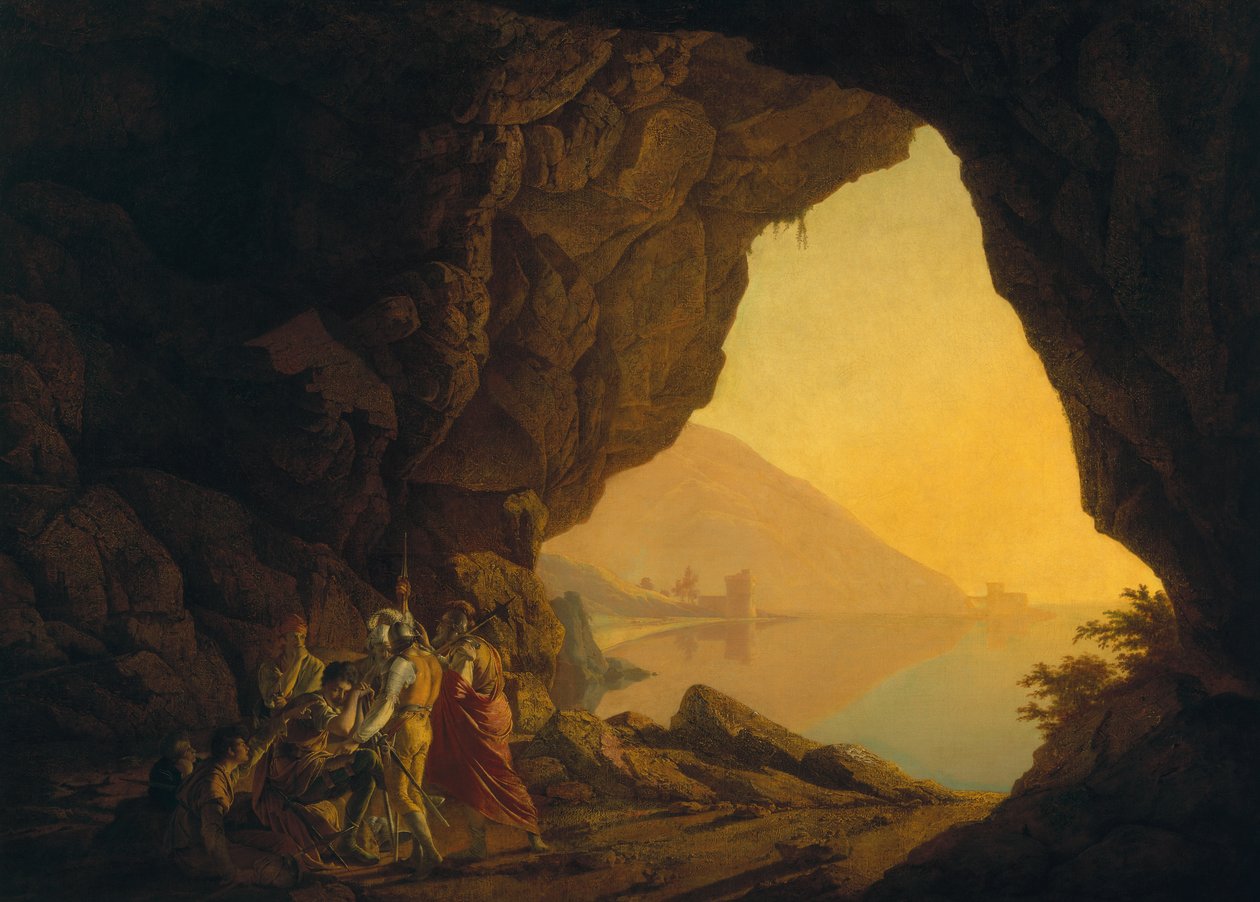 Barlang a Nápolyi Királyságban, Bandittivel, kiv. 1778 alkotó: Joseph Wright of Derby