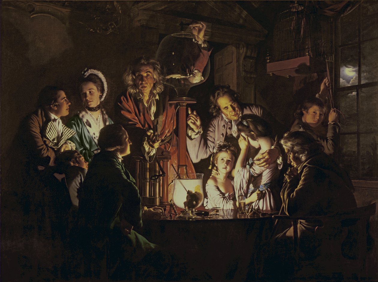 Kísérlet egy madárral a levegőszivattyúban alkotó: Joseph Wright of Derby
