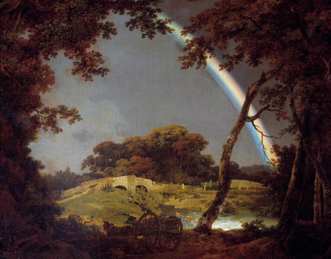 Joseph Wright Derby (1734-1797) tájkép szivárványával 1794 Derby, Derby Múzeum alkotó: Joseph Wright of Derby