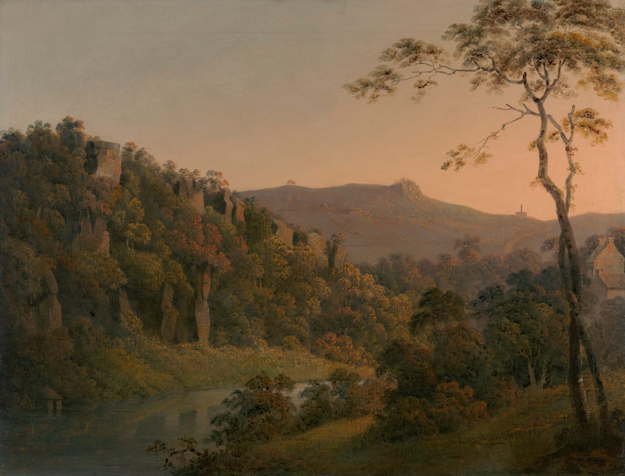 Matlock Dale, a Black Rock meredély felé néz alkotó: Joseph Wright of Derby