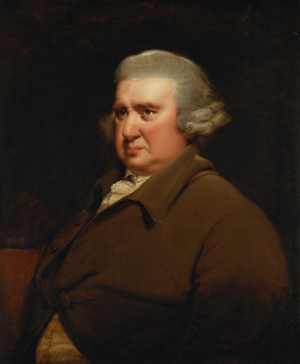 Erasmus Darwin portréja, félhosszú, buff kabátban és fehér ingben, alkotó: Joseph Wright of Derby