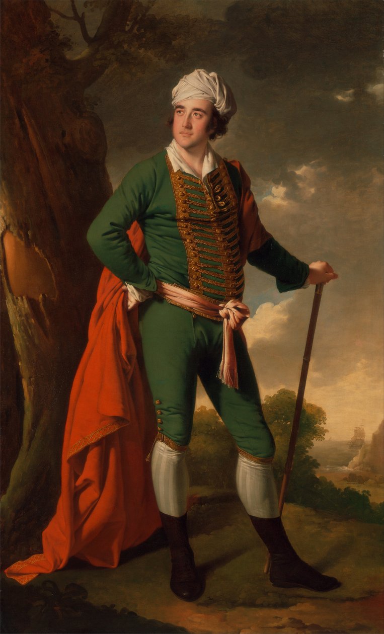 Egy "indián kapitány" néven ismert férfi portréja alkotó: Joseph Wright of Derby