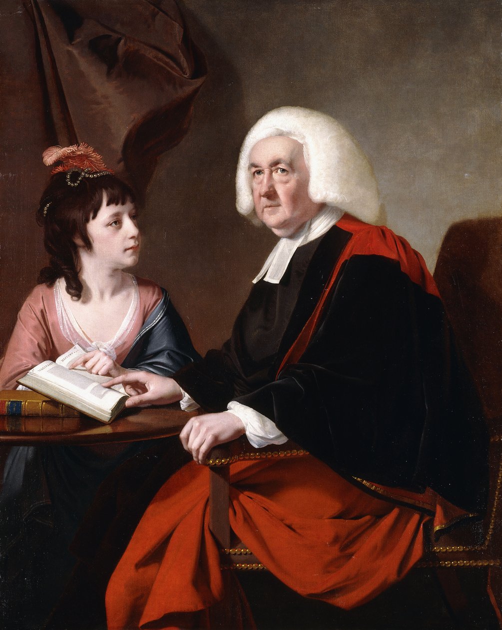 Thomas Wilson tiszteletes portréja D.D. és örökbefogadott lánya, Miss Catherine Mcauley, alkotó: Joseph Wright of Derby