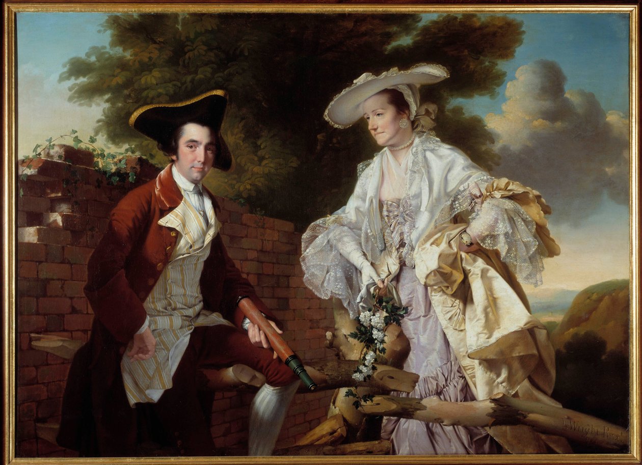 Peter Perez Burdett (1735-1793) térképész és felesége, Hannah portréja Joseph Wright Derby festménye (1734-1797) 1765 Prága, Nemzeti Galéria alkotó: Joseph Wright of Derby